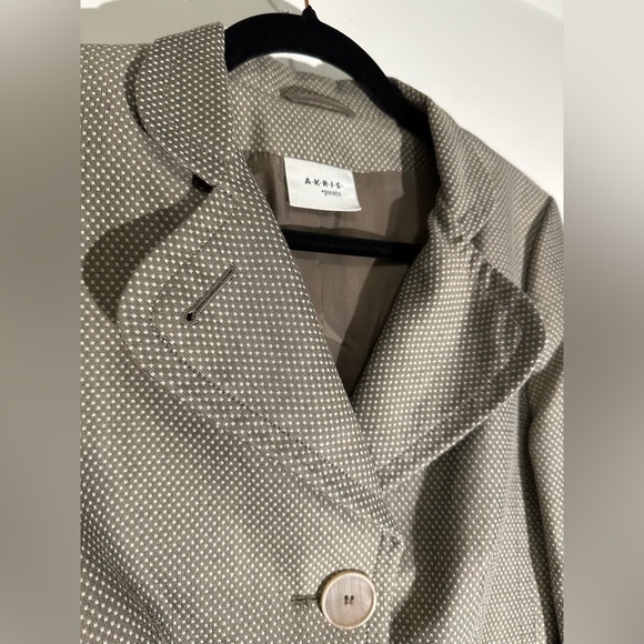 Akris Punto cotton taupe/white dot blazer - size 8 - Picture 2 of 12